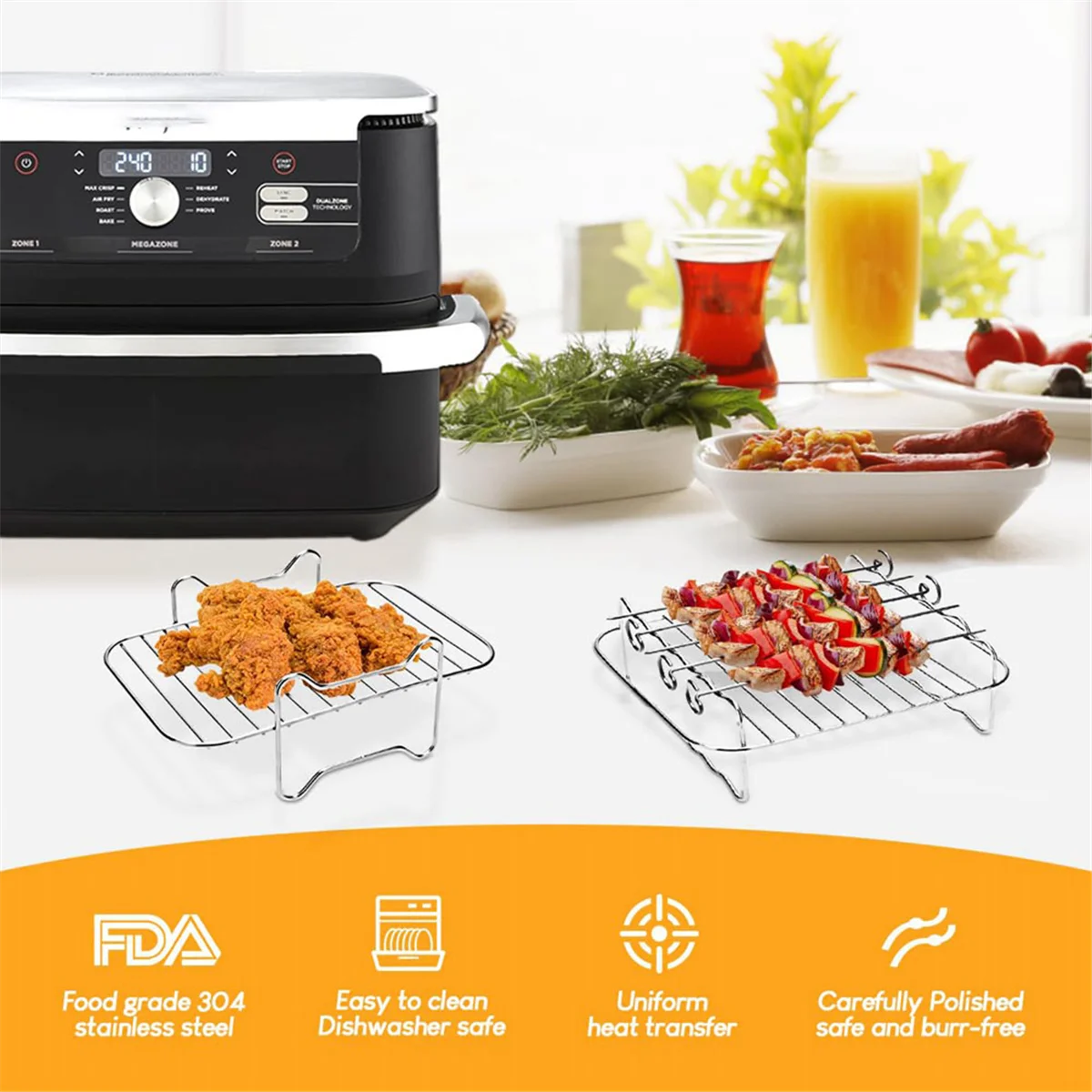 2 шт. стойка для фритюрницы двухслойная многофункциональные аксессуары