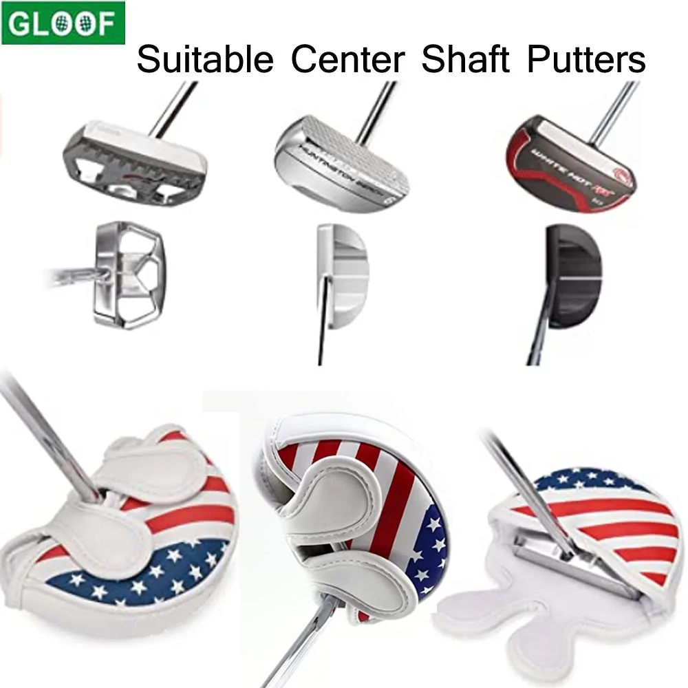 

Golf Putter Head Cover Magnetic Mallet Blade Headcover USA Star Stripes Eagle Flag Design, Magnet Closure Fit All Putters