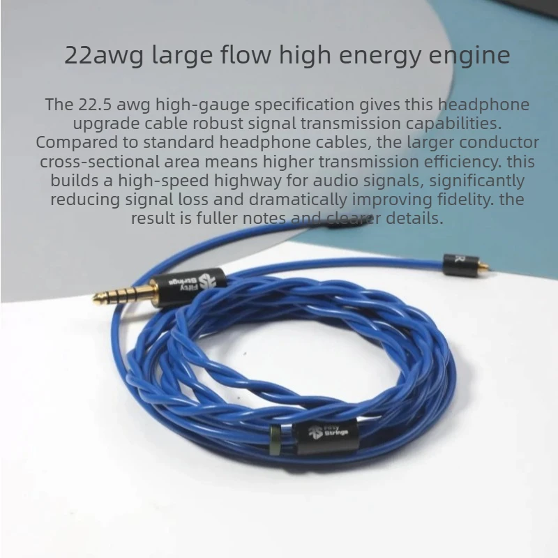 Фото FiftyStrings Whisper 22awg японский Furukawa бескислородная медь 0,78 Mmcx оплетка коаксиальный экранирующий кабель для обновления наушников №1