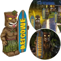 tiki welcome surfboard statues indoor outdoor home decor garden figurines porch crafts backyard patio resin lawn ornaments