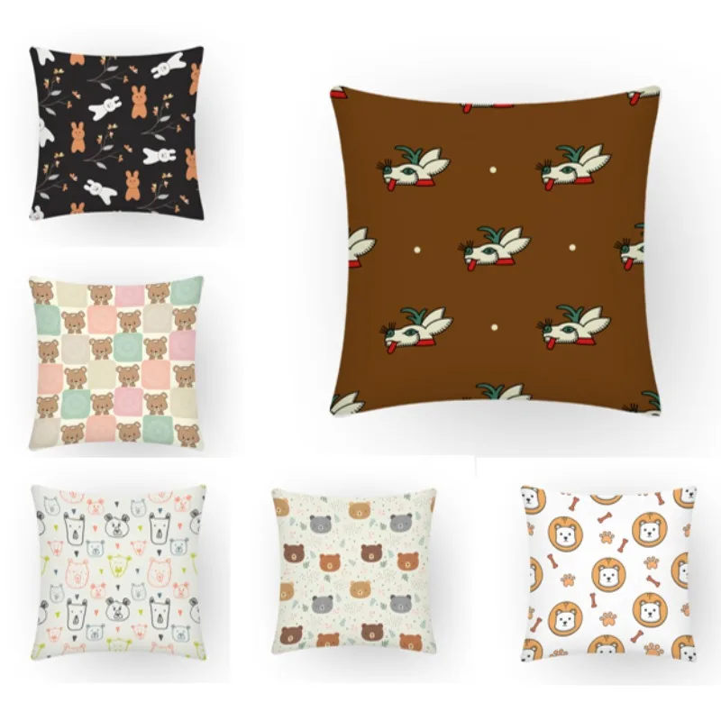 

Decorative Bedroom Chair Gamer Animal Upholstery Pillows for Bed Square Personalized Gifts Cartoon Useful Things for Home E2251