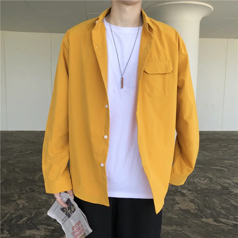 

Spring and Autumn Pu Shuai Shirt Men's Japanese Leisure Baggy Coat Men's Trendy Versatile Long Sleeve Shirt