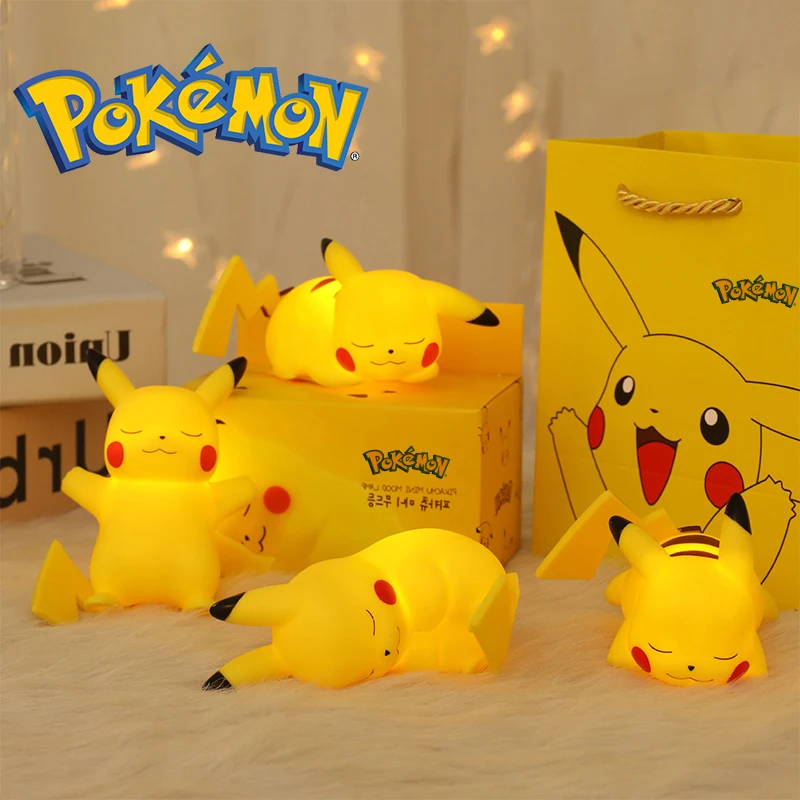 

Cute Pikachu LED Night Light Lamp Anime Pokemon Soft Light Kids Bedroom Bedside Room Decoration Toys for Kids Girlfriends Gift