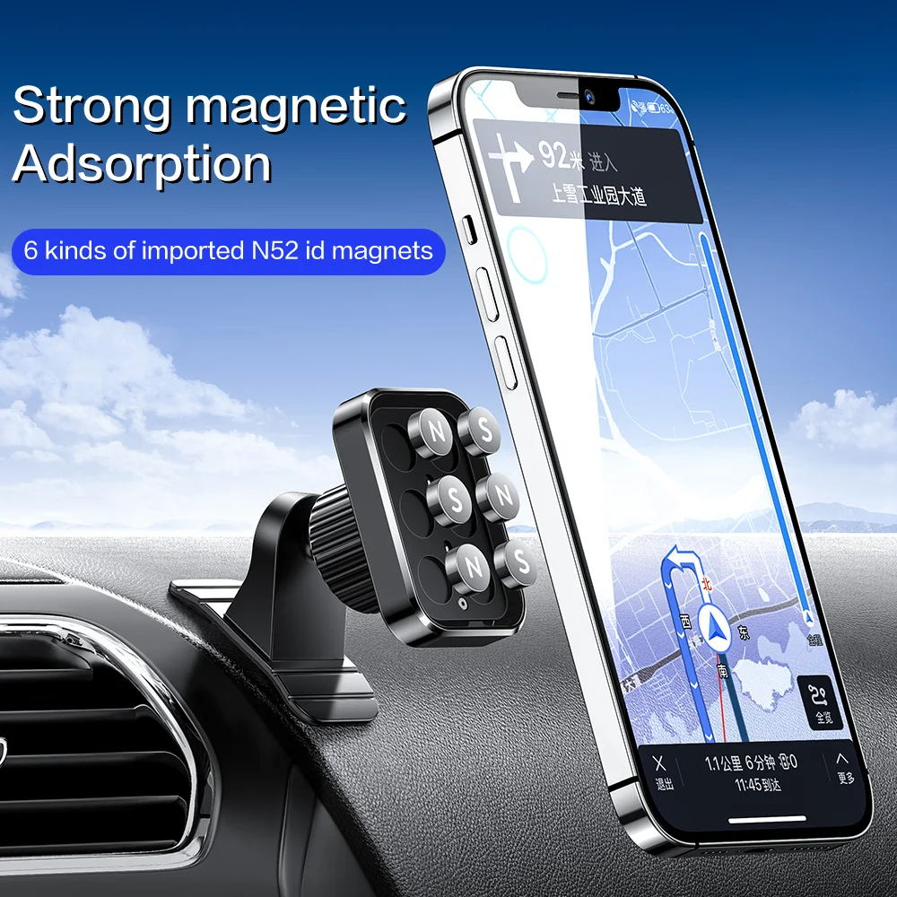 SmartDevil Magnetic Car Phone Holder Stand For iPhone POCO N52 Strong Magnet 3M VHB Rubber Pad Wall Dashboard 360 Rotation