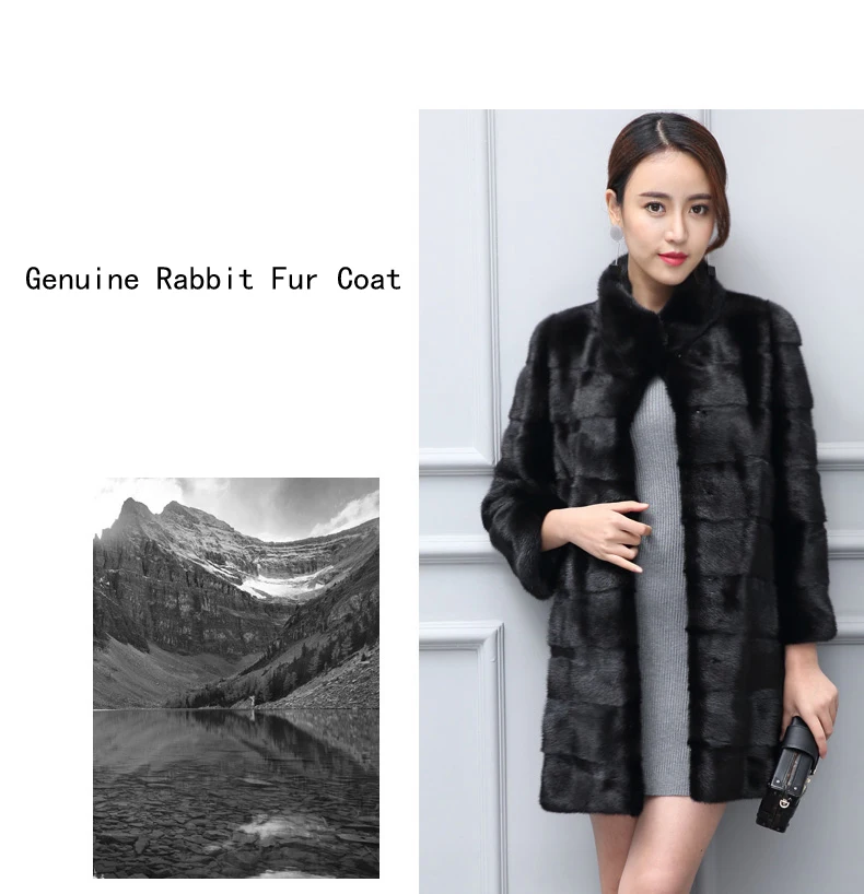 Fashion Overcoat Female Coats Woman Winter 2022 Fur Rabbit Fur Thick Winter Casual No Fur Real Fur Woman Coat Wsr818