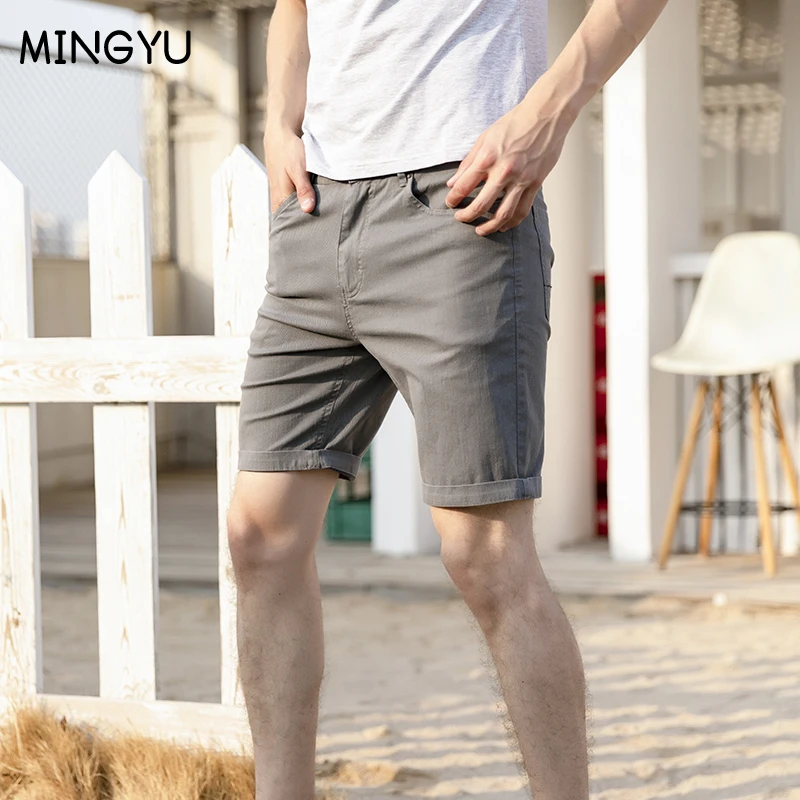 

Mingyu Classic Style Men's Slim Shorts 2023 Summer New Business Fashion Thin Stretch Short Casual Pants Male Green Black Gray