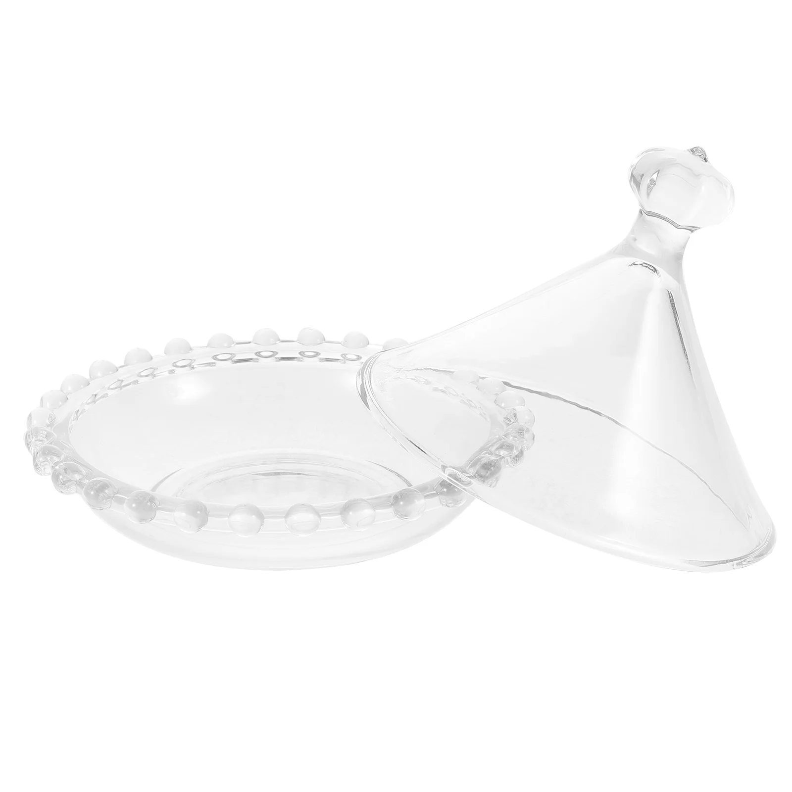

Mini Cake Stand Glass Display Plate with Dome Dessert Stand Holder for Wedding Birthday Party
