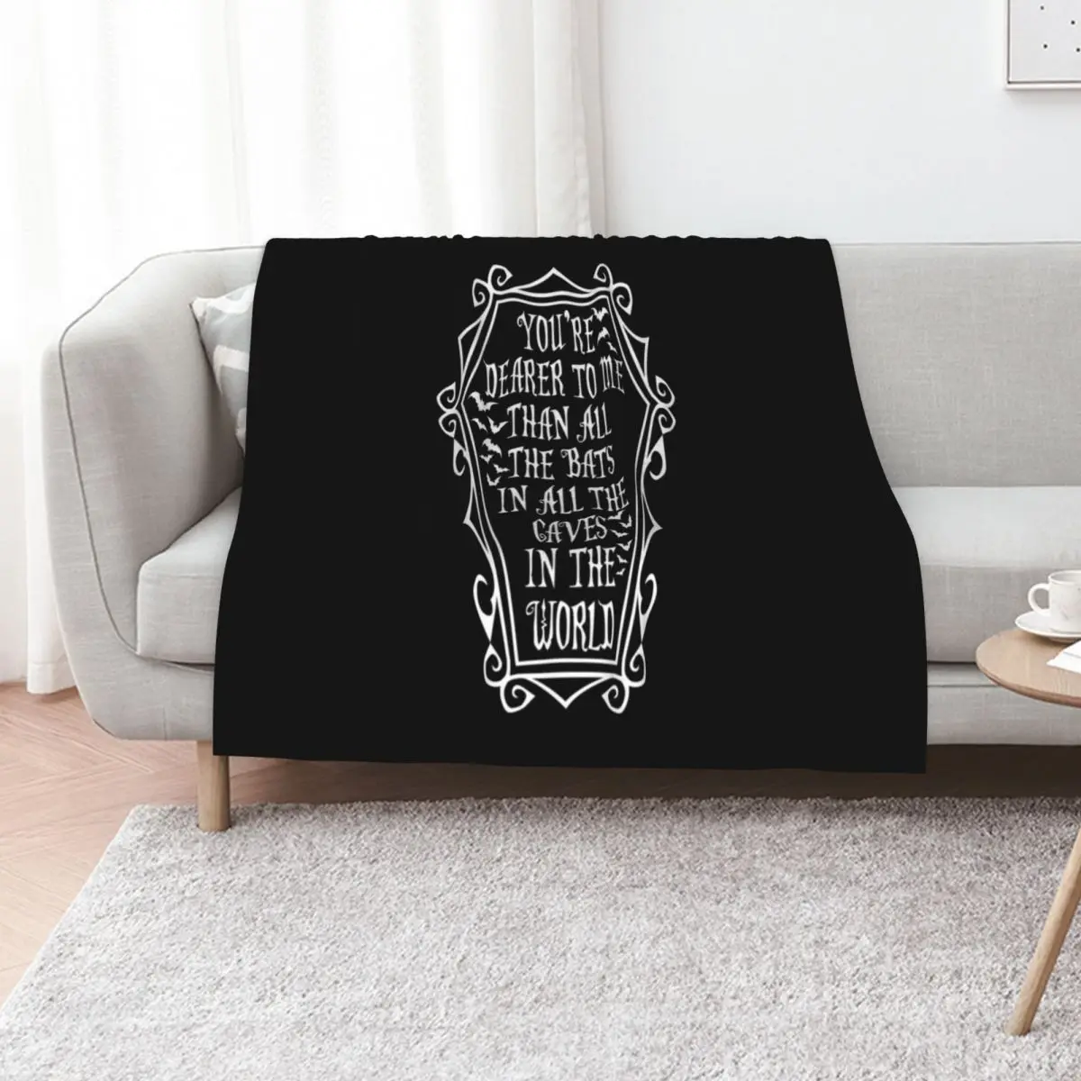 Фото Плед Morticia Quote, уютный плед для кровати, дивана, кресла №2