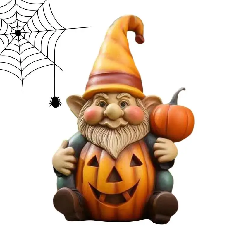

Статуэтка гнома в виде тыквы для Хэллоуина, Осенние статуэтки гномов из смолы, украшение для двора, лужайки, уличные Ландшафтные украшения