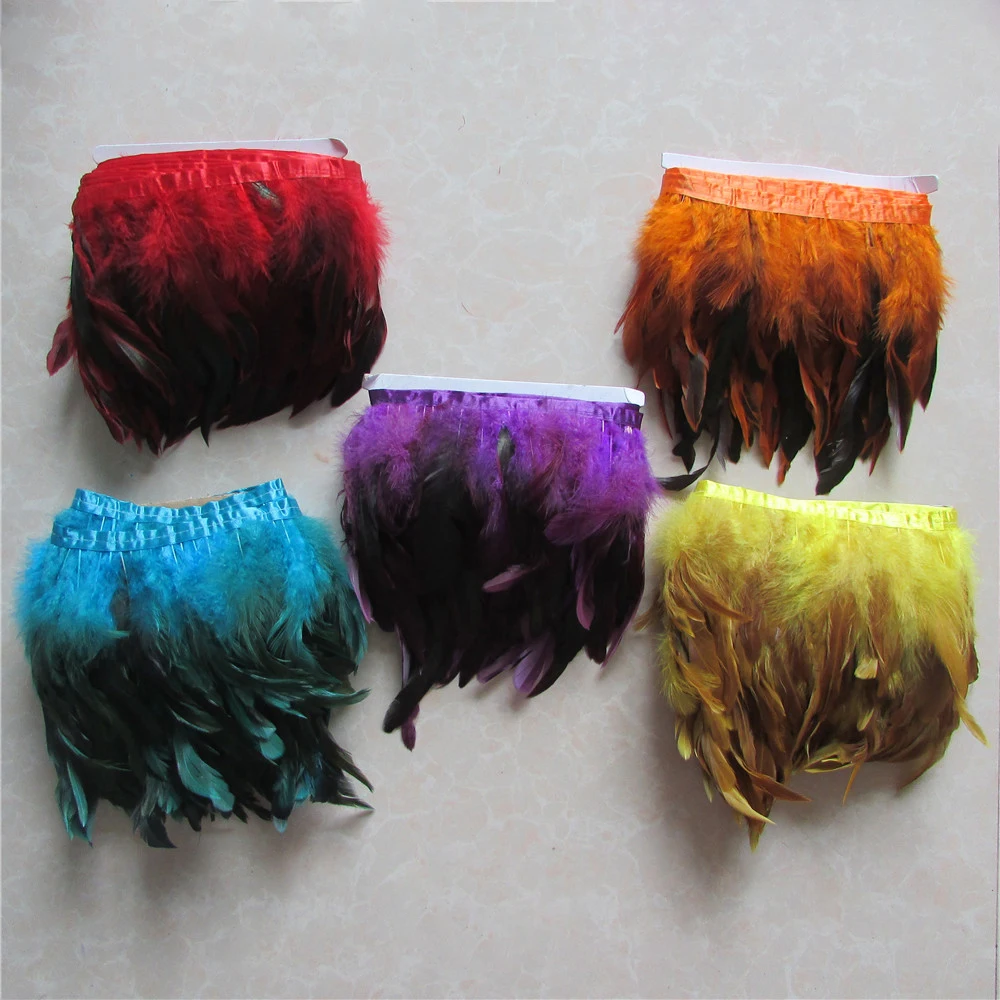 

Dyed Rooster Tail Feather 15-20cm 6-8 inch 10meter Wholesale sell Multicoloured select DIY Decoration Handiwork