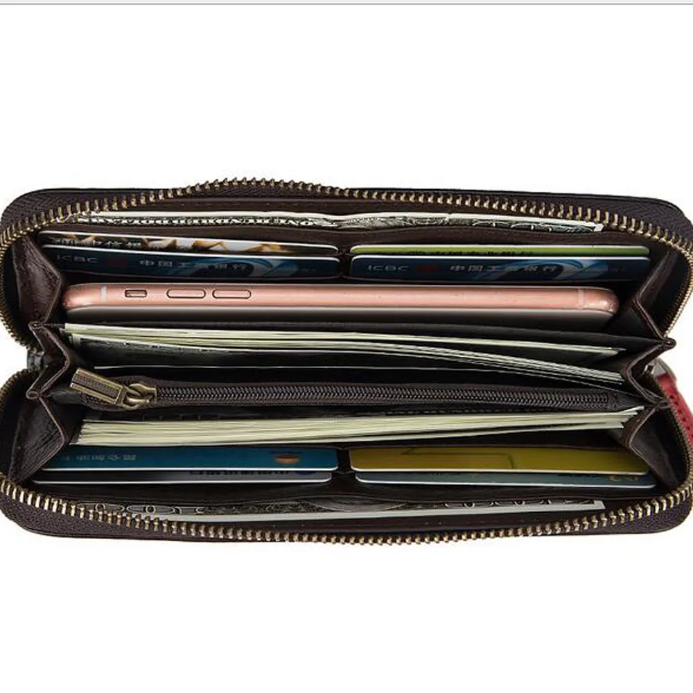 Women Clutch Wallet Zipper Bag Female ID Credit Cards Clips Floral Genuine Leather Embossed Printing Long Purse Wrist Money B | Багаж и