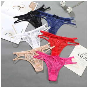 3PCS/Set Sexy Lace G String Thongs Women Panties Sexy Low Waist Hollow Out Female Underpants Breathable Lingerie Intimates