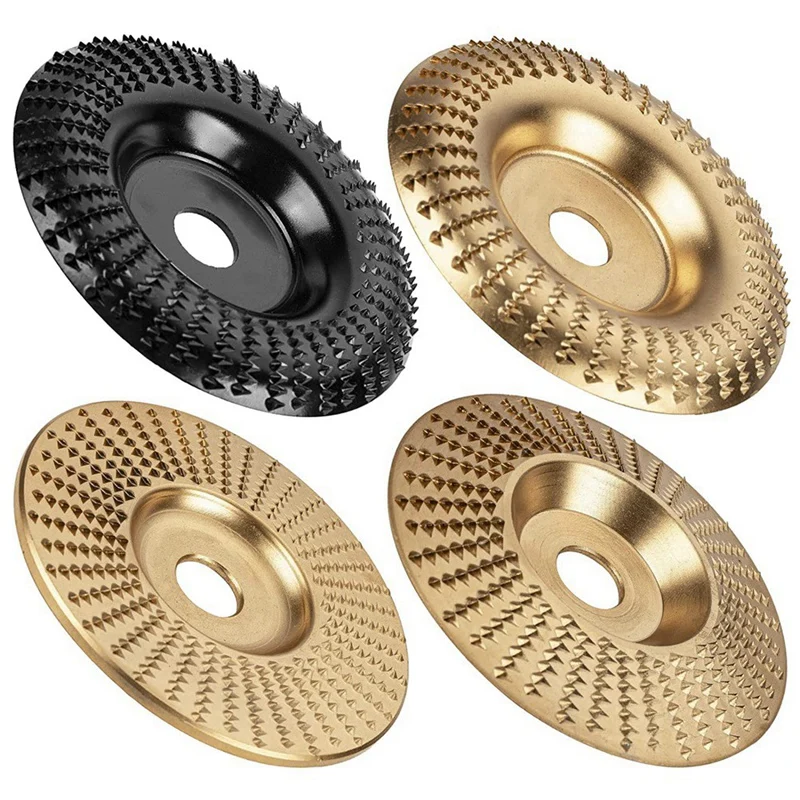 4PC Angle Grinder Wood Carving Disc Set, Wood Shaper Carving Disc For Angle Grinder Attachments, Wood Shaping Tools