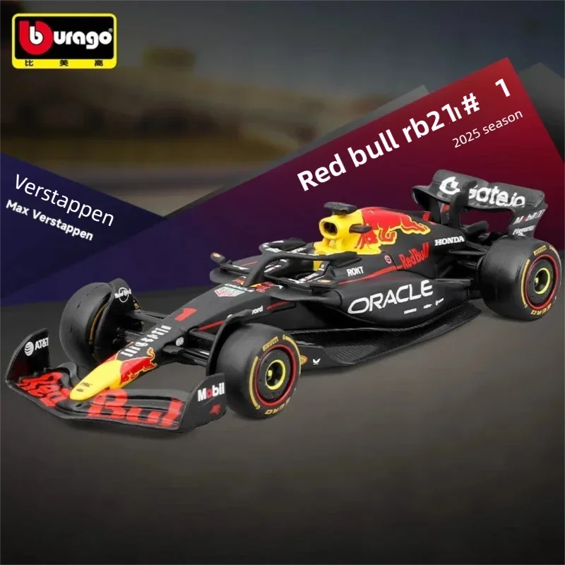 Фото Bburago 1:43 2025 F1 Red Bull RB21 # 1 Верстаппен # Коллекционная модель автомобиля Yuki Tsunoda из сплава, литая под давлением, 22 см №5