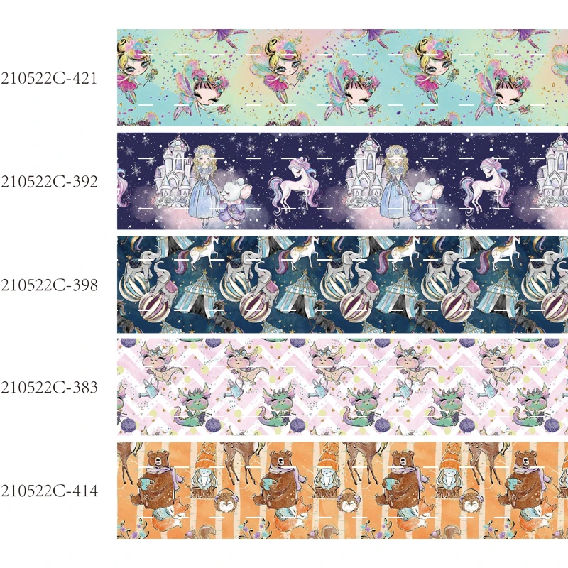 

Корсажная лента с мультяшным принтом, 25 мм, 38 мм, 10 ярдов