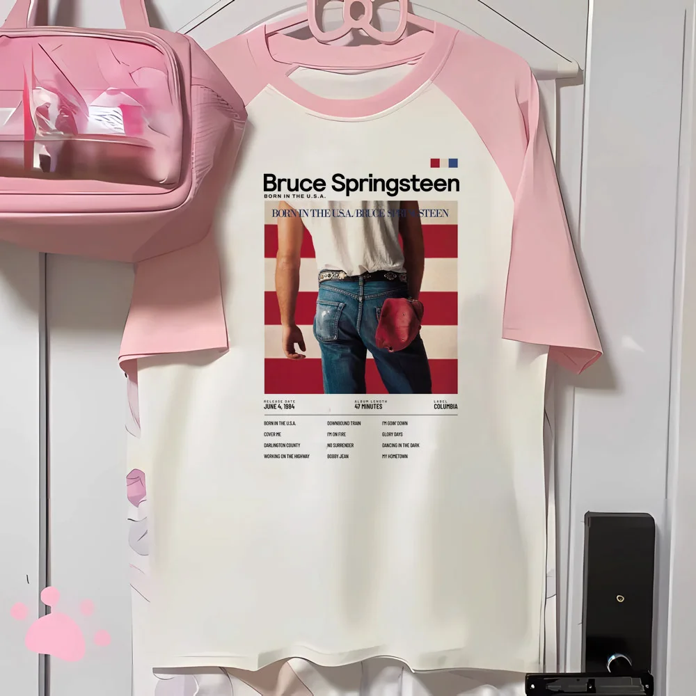 Футболка Брюса Спрингстин женская футболка в стиле аниме для девочек одежда с