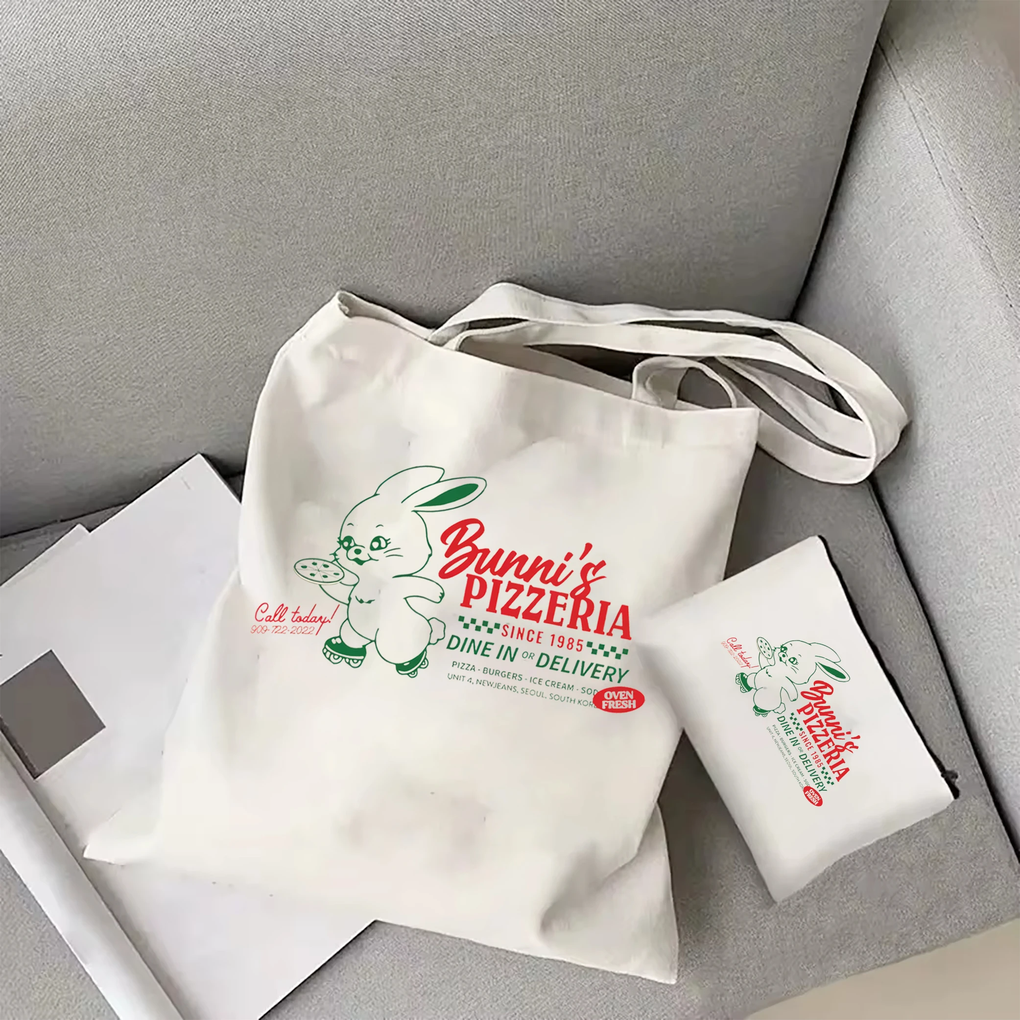 Сумка На Плечо С Принтом Кролика В Стиле Newjeans Корейская Холщовая Y2k