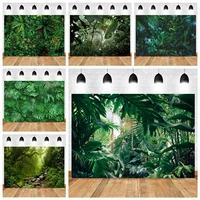 tropical jungle forest green leaf baby birthday photography background decoration family party photocall backdrop photo studio