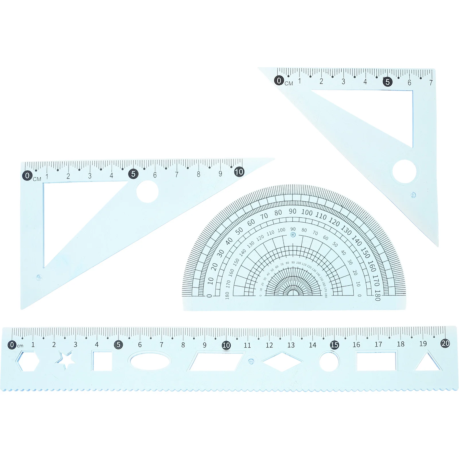 

3 Sets Ruler Office Drawing Tool Precise Protractor School Must Have Measuring Rulers Plastic Design