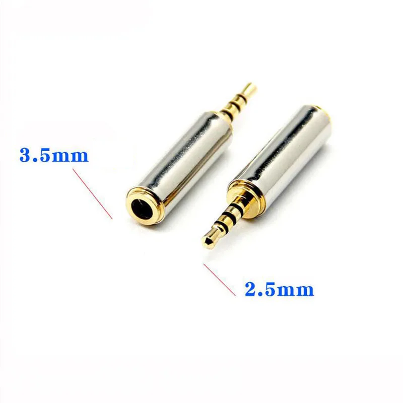 1/2/5pcs Audio Jack plug 3.5mm male Stereo to 2.5mm female 2.5 3.5 cable connector Adapter Converter Headphone P1 - купить по