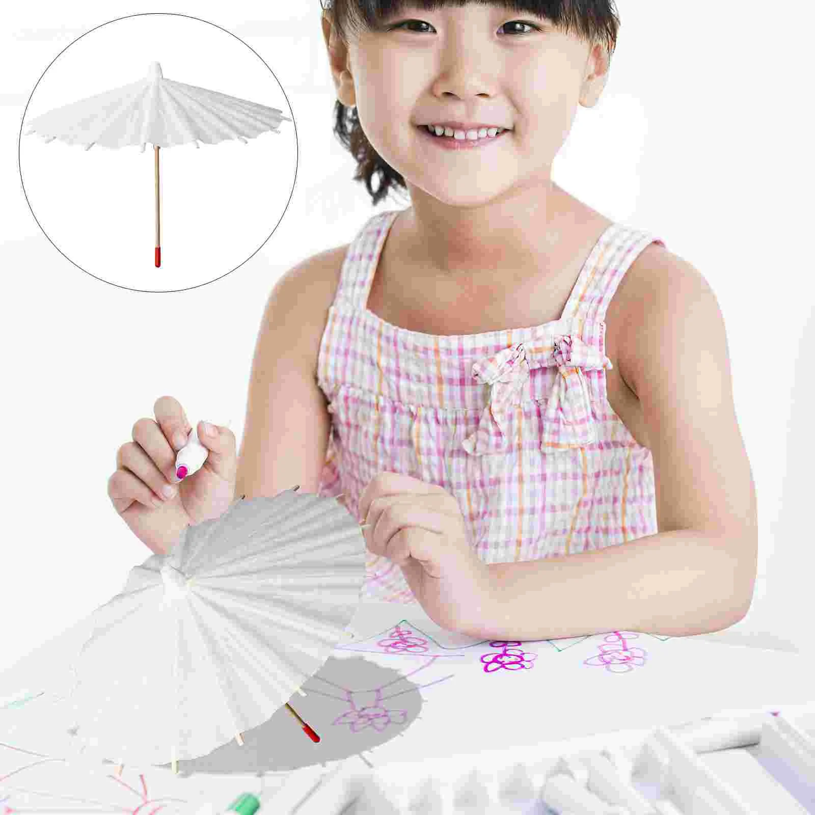 

5 Pcs Chinese Paper Parasol Umbrellas Rain Kids White Paper Parasol White Paper Umbrella Umbrellas Kids
