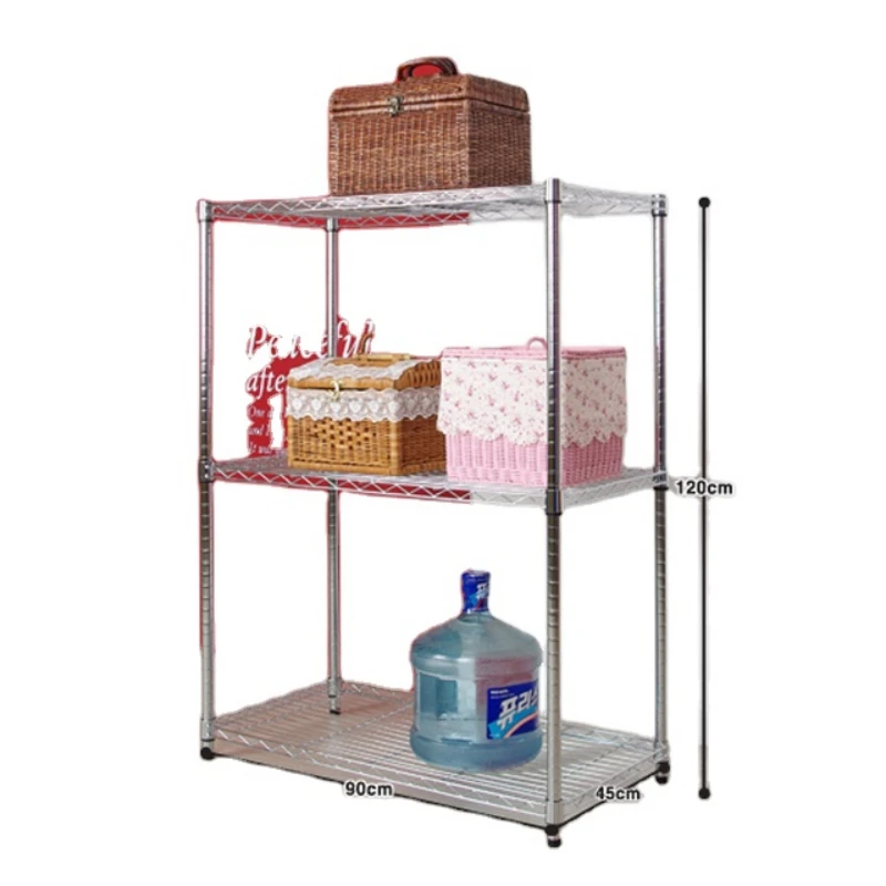 

Supermarket 3 Layer Metal Wire Shelving Storage Rack Carbon Steel Kitchen Storage Dish Rack
