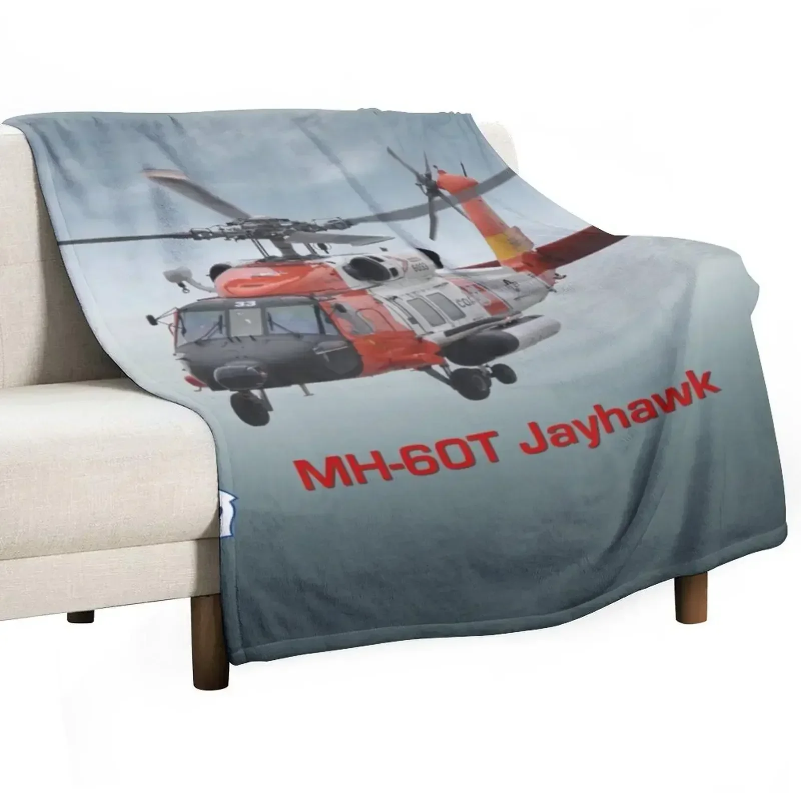 Фото MH-60 Jayhawk USCG SAR Плед для кровати Плед Retros Волосатые одеяла для пикника №1