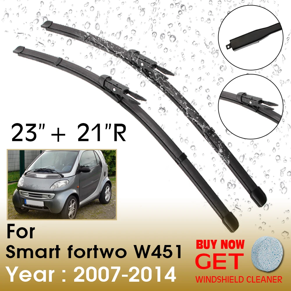 

Car Wiper Blade For Smart fortwo W451 23"+21"R 2007-2014 Front Window Washer Windscreen Windshield Wipers Blades Accessories