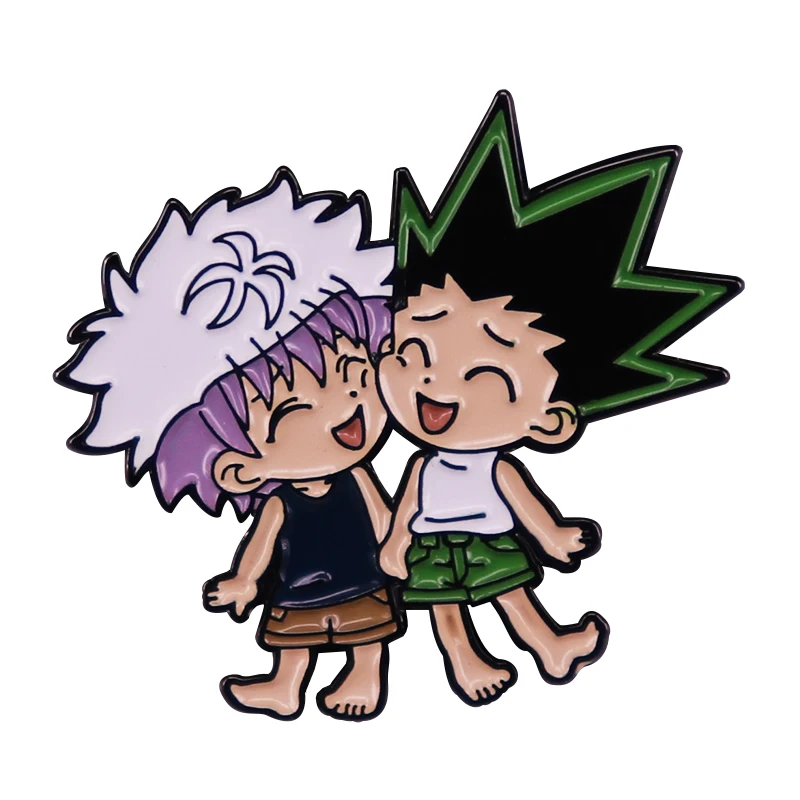 Эмалированная булавка Killua из аниме Hunter X Gon и броши Bff значки украшение для