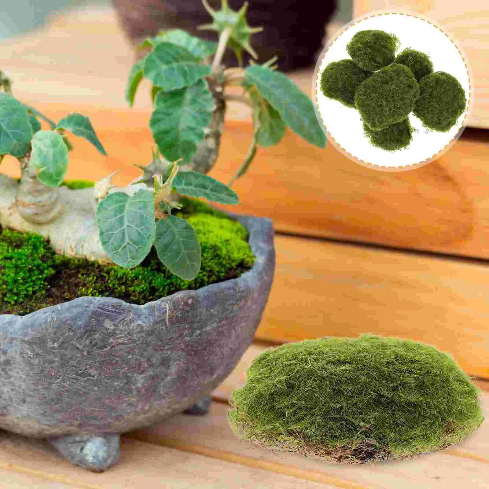 6Pcs Decorative Moss Stones Fake Mossy Stone Decoration Landscaping Rocks Faux artificial moss rocks