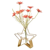 gold geometric metal frame vase geometric vase for hydroponic plants decorative vase for hydroponic plants home office wedding