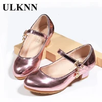 sequin girl shoes princess pink party shoes for girls 2022 kids girl high heels shoes silver single student performance shoes