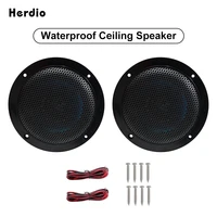 Herdio 4inch 160W Way Marine Boat Waterproof Speakers for Bathroom Outdoor Camper SPA UV-Proof Music Speaker with Flush Mount