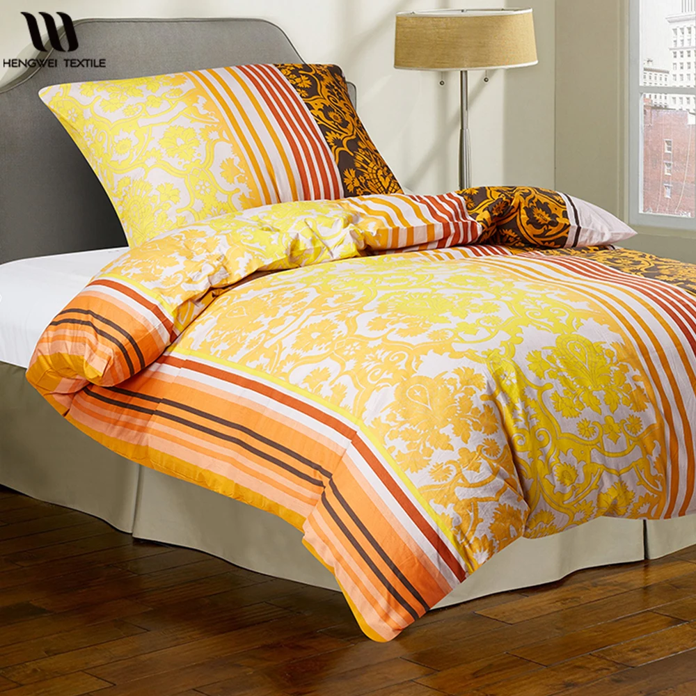 

Single Size Duvet Cover Set 100% Pure Cotton Striped Printed Bedding Set 2Pcs Quilt Comforter Cover Pillowcase For Bed 105