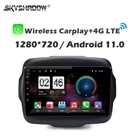 1280*720 360 камера CanBus 8 ГБ + 128 ГБ Android 11,0 автомобильный DVD-плеер GPS WIFI Bluetooth RDS радио для Jeep Renegade 2016- 2019 2020