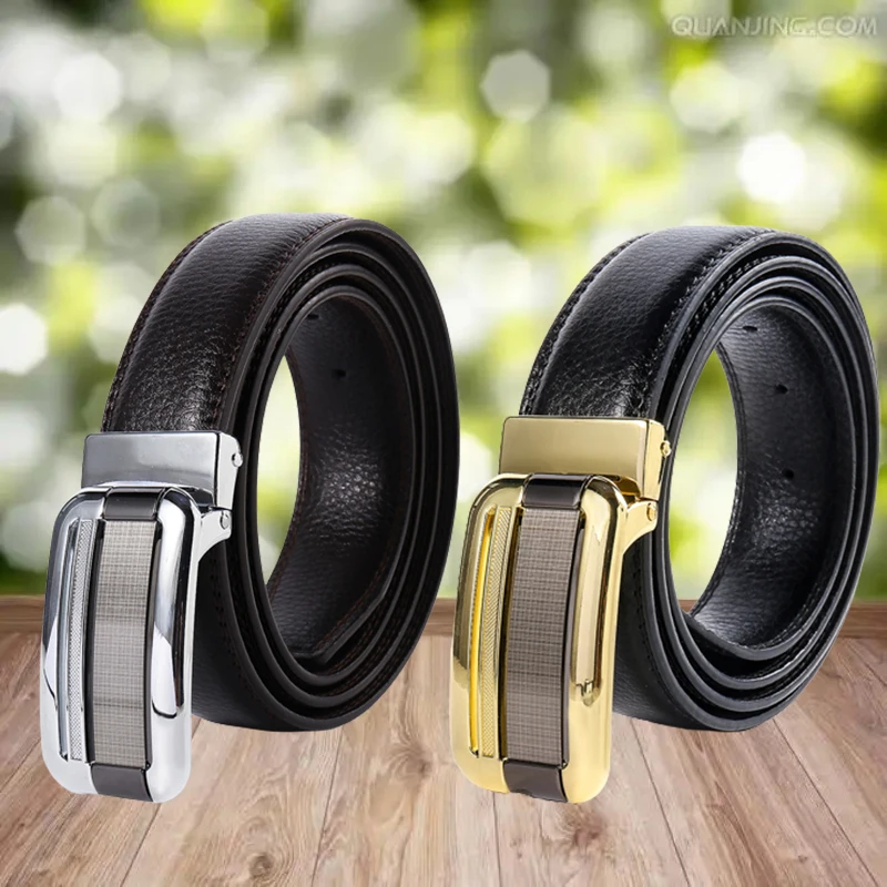 3.5cm Genuine Leather Men's Belt Alloy Pin Buckle Business Casual Suit Belt for Men  Luxury Waistband Wholesale
