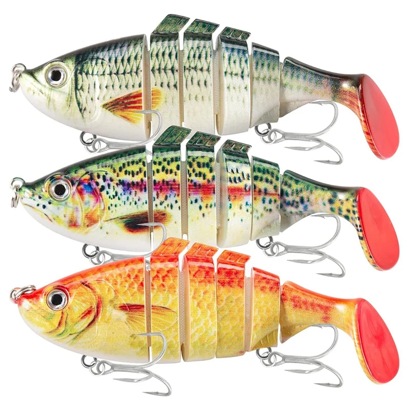 

Bass Lure Freshwater Kit,Segmented Fishing Lure,Paddle Tail Jointed Swimbaits For Bass Fishing,Sinking Action Trout Bait