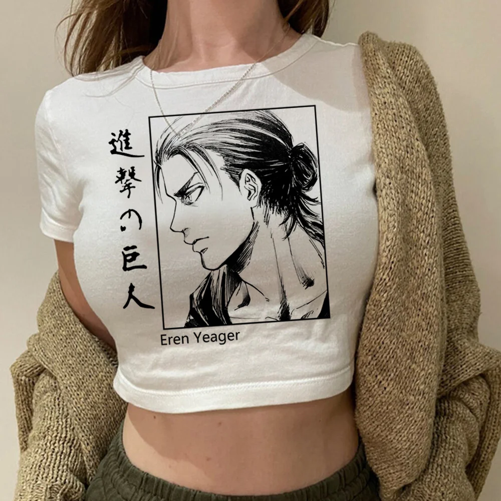 

attack on titan graphic streetwear crop top girl graphic yk2 korean fashion goth tshirt clothes