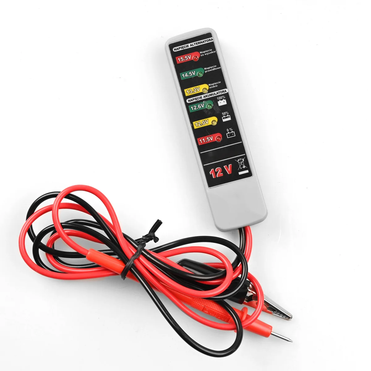 

Tester pojemności akumulatora samochodowego 12V Alternator i kontrola stanu akumulatora Tester obwodu samochodowego Wskaźnik LED