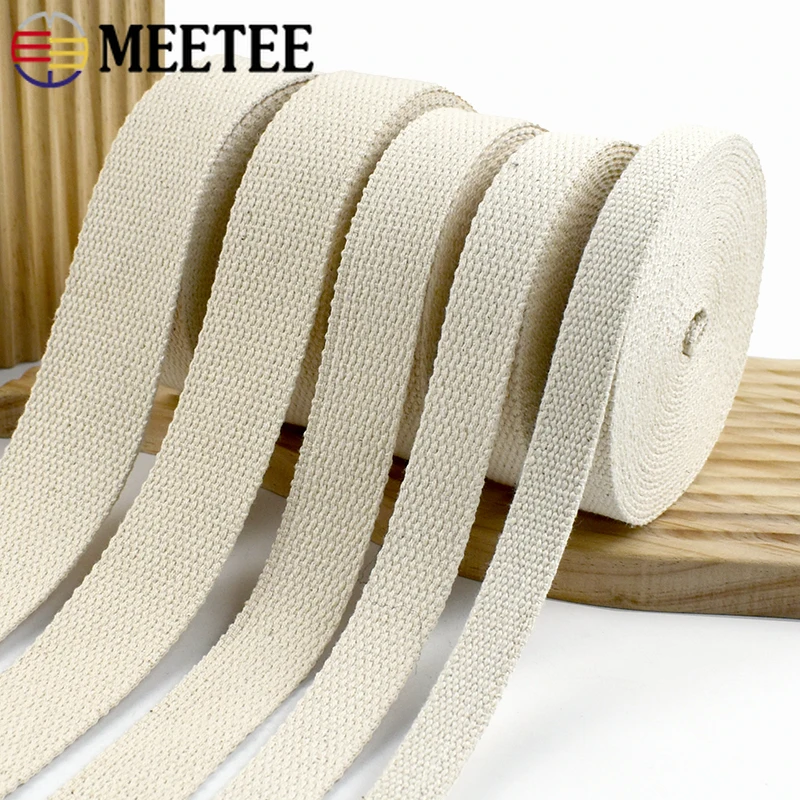 Фото 2-20 метров 10-50 мм хлопковые ленты, утолщенная холщовая лента, ремень для рюкзака, украшение для одежды, аксессуары для шитья своими руками №1