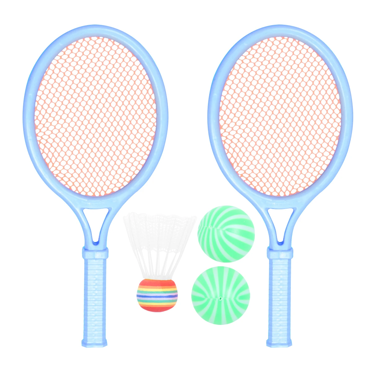 

2pcs Tennis Racket Toy Beach Tennis Dual Badminton Racket Shuttlecock Ball Set Outdoor Sports Mini Badminton Racket Beach Toys