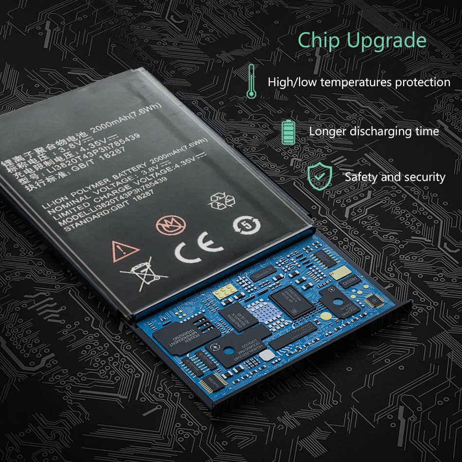 Высококачественный аккумулятор Li3820T43P3h785439 2000 мАч для телефона ZTE Blade L3 L 3