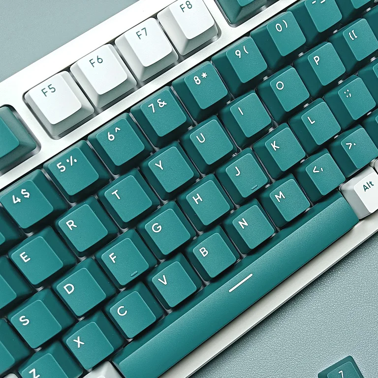 

117 Keys White Green OEM Profile Double shot PBT Keycaps For Cherry MX Switch Mechanical keyboard Keycap Custom ISO key Caps DIY