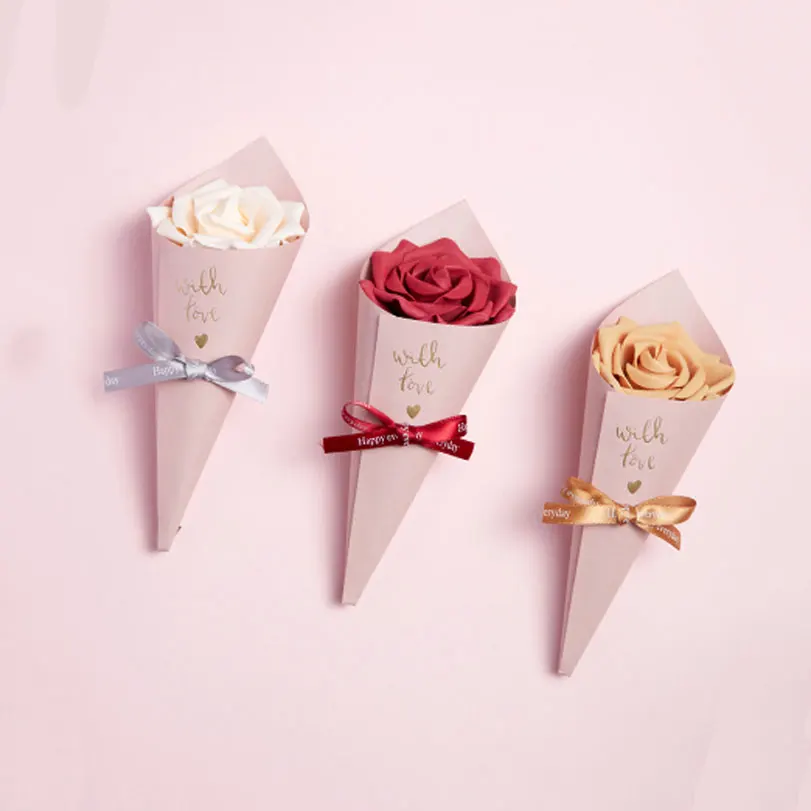 

12/36Pcs Paperboard Wrapping Paper For Single Flower Packaging Gift Cases Packing Boxes Portable Gift Boxes Wedding Paper Cone