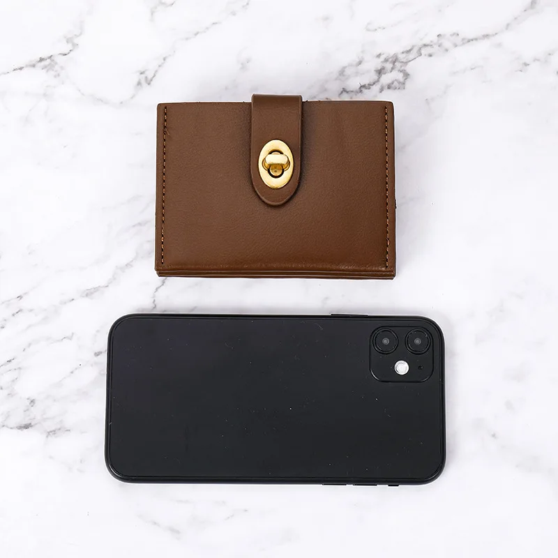 Short Solid PU Leather Women's Wallet Simple and Thin Student Multi Card Slot Bank Card Coin Storage Clip Purse