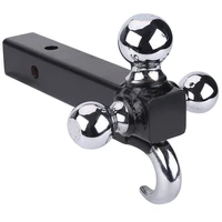 1 78 2 2 516 black hollow shank trailer hitch tri ball mount with hook for pick up truck tow hitch receiver