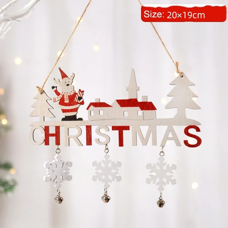 Деревянная подвесная гирлянда Санта-Клаус