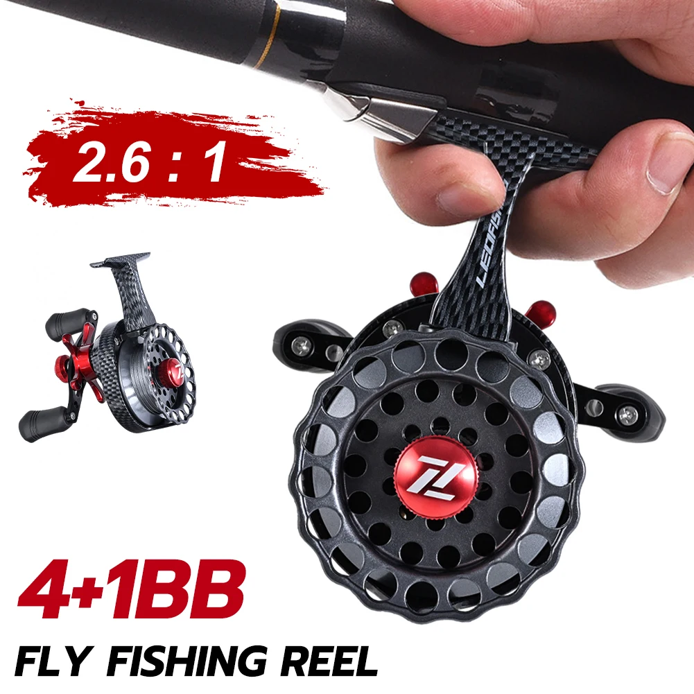 

Fly Fishing Reel 4+1BB 2.6:1 Gear Ratio Left/Right Fishing Rods 18KG Max Drag Professional Spinning Ice Raft Reel Accessories