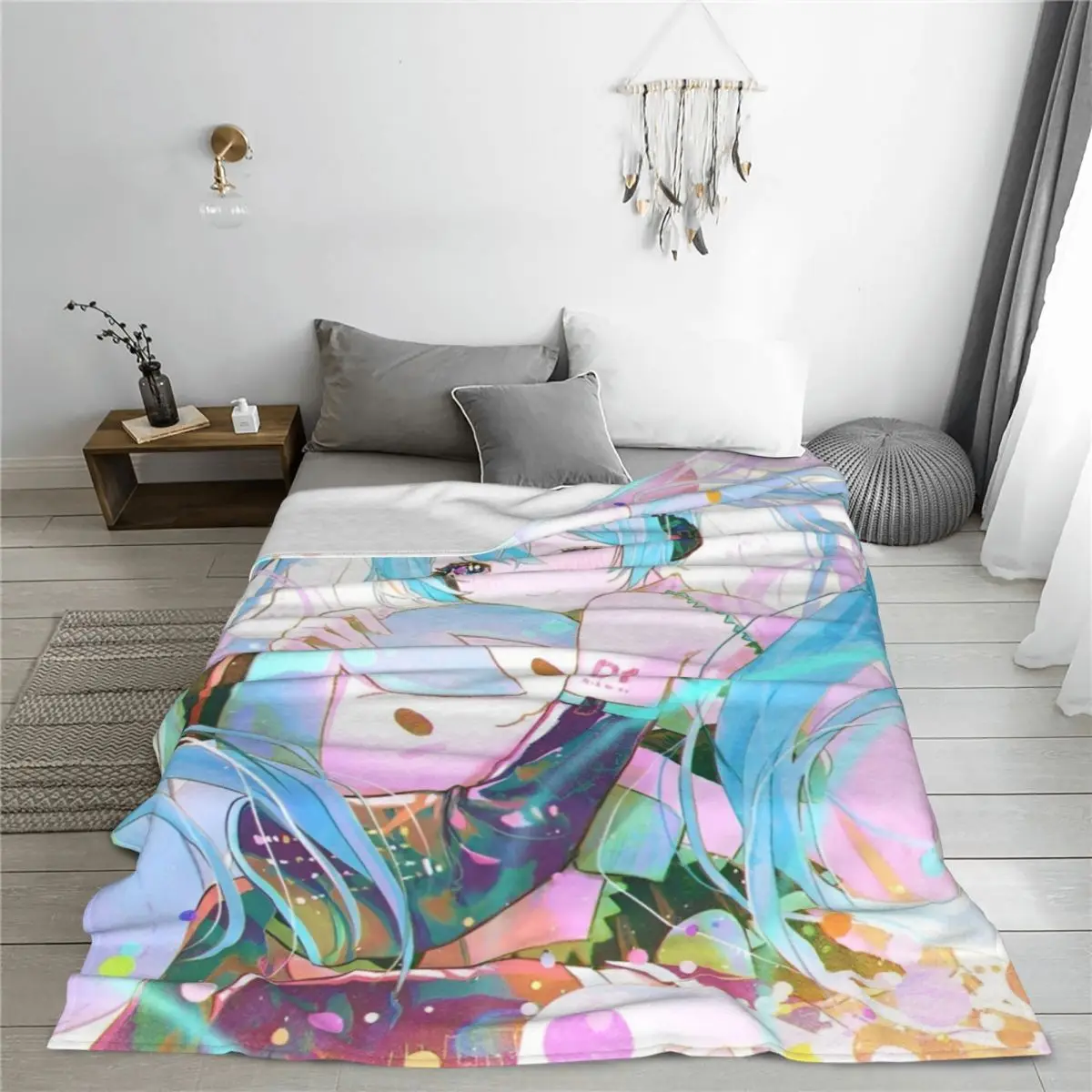 3D японское милое музыкальное одеяло с героями мультфильмов Хацунэ Мику дорожное