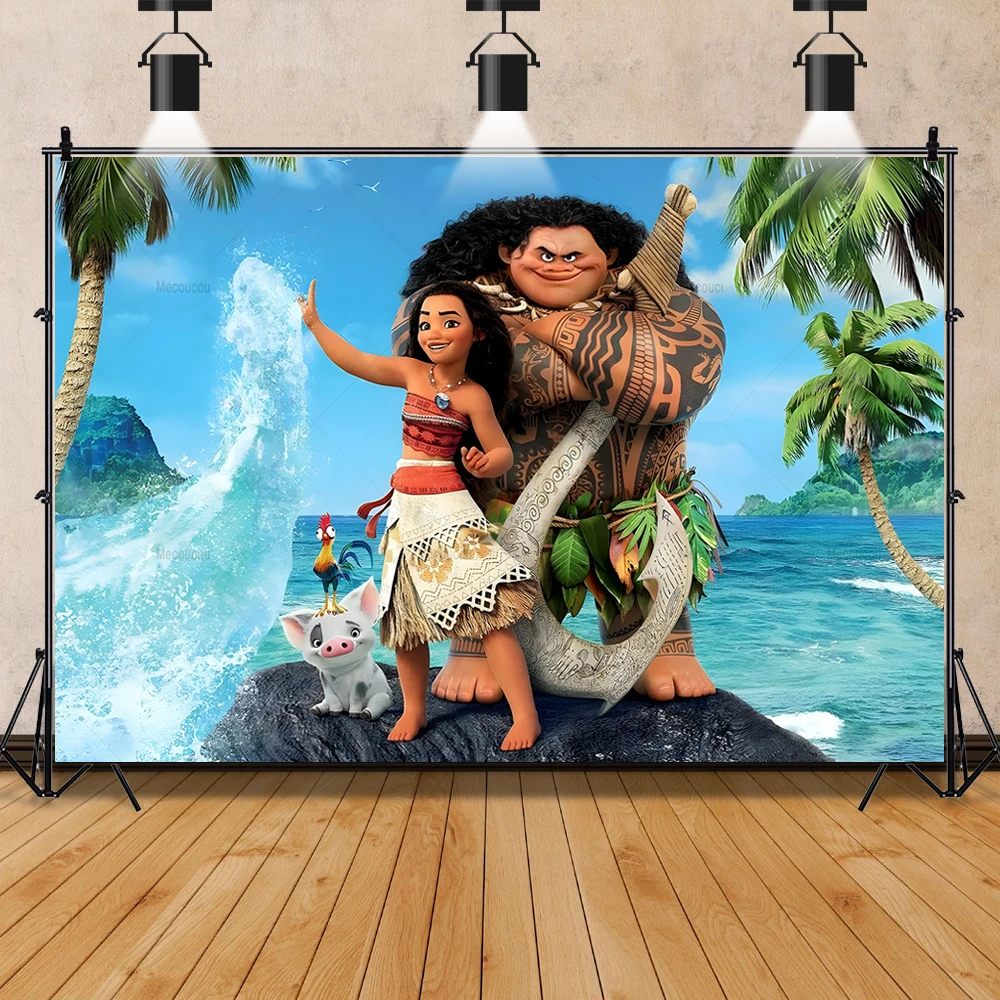 Фон для фотосъемки Disney Moana по индивидуальному заказу детей и девочек на день